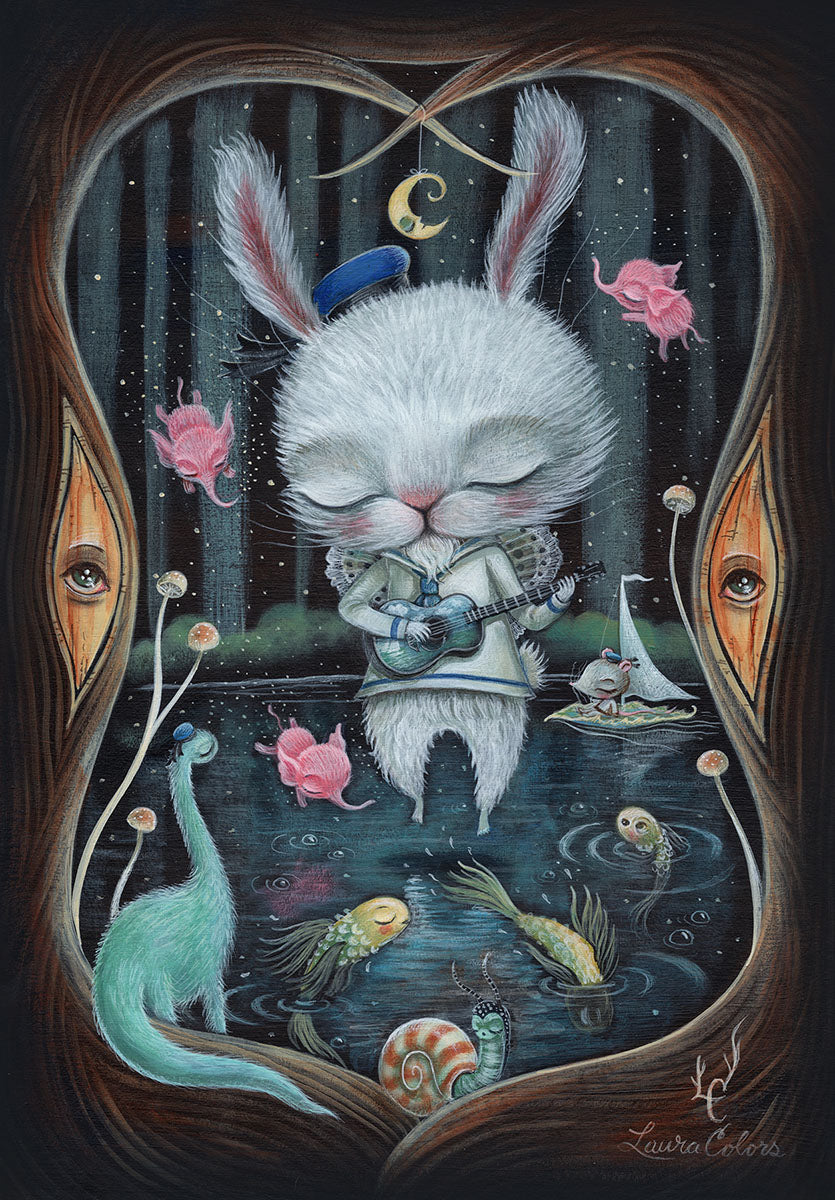 Jessica So Ren Tang - White Rabbit Blue Willow Plate - Original